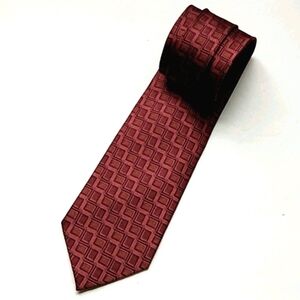 DANIEL DE FASSON RED 100% SILK NECK TIE  59L x 4W
